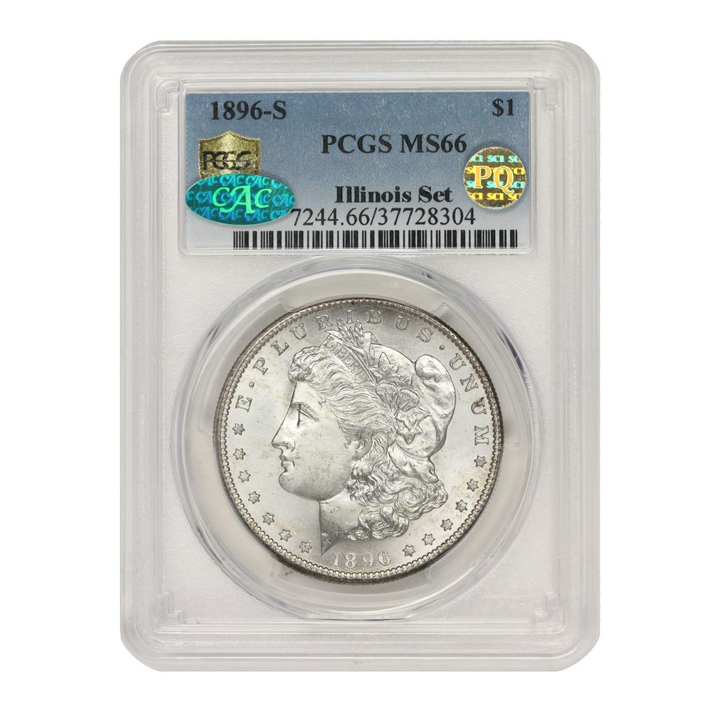 1896 S American Silver Morgan Dollar MS-66 PQ Approved Illinois Set $1 PCGS/CAC MS66