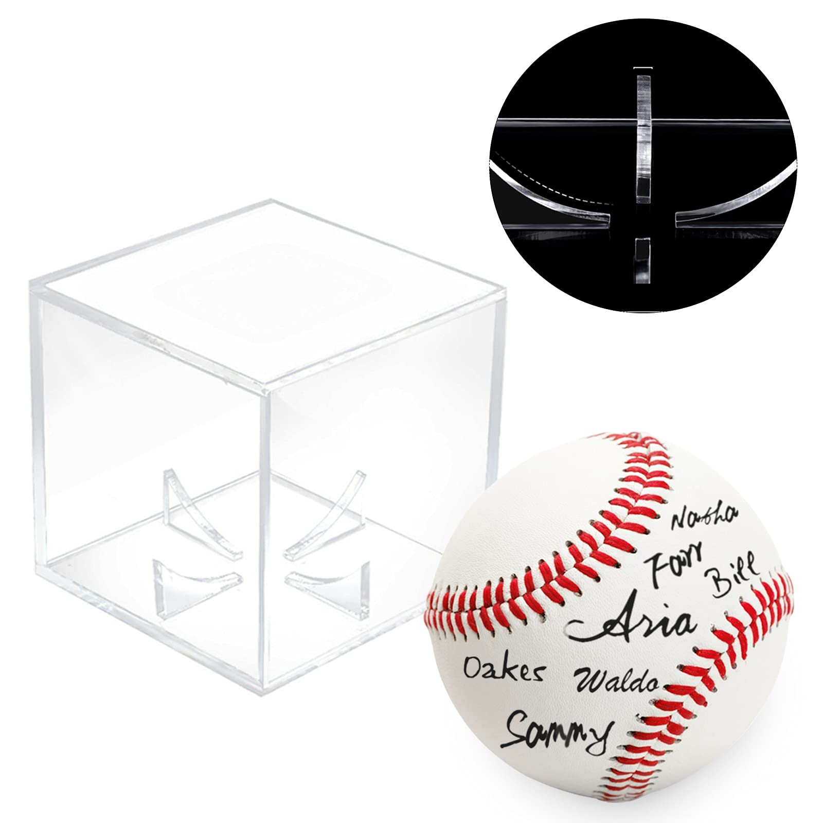 Baseball Display Case, UV Protected Acrylic Baseball Holder, Display Case for Autographed Baseball, Tennis Ball, Golf Ball, Memorabilia Display Cases (Baseball Case 1 Pack)