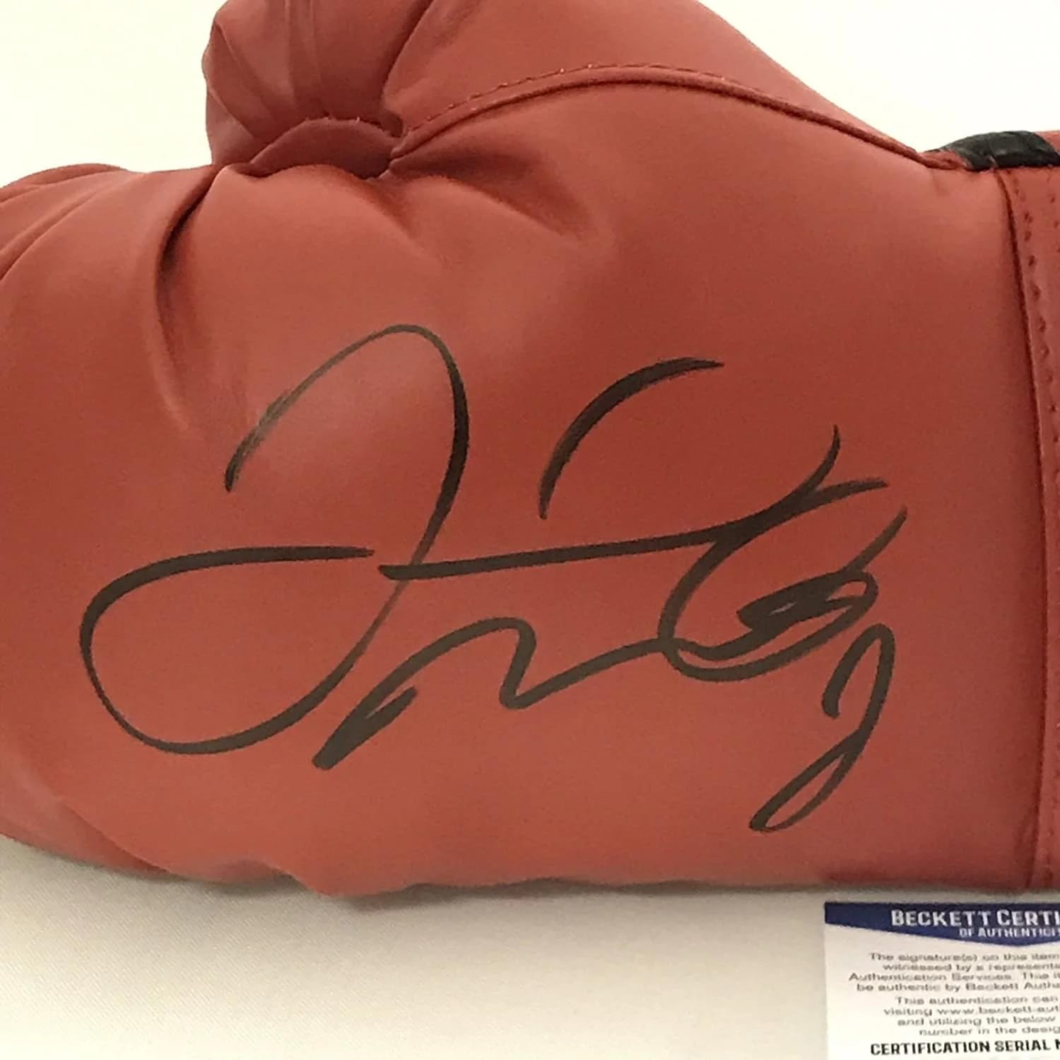 Autographed/Signed Floyd Mayweather Jr. Money Red Everlast Boxing Glove Beckett BAS COA