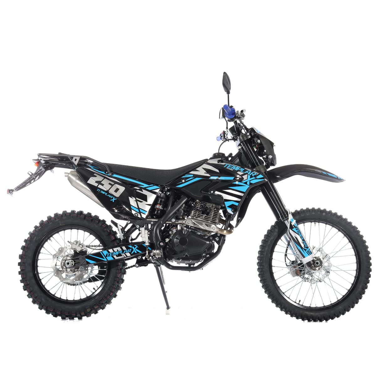 X-PRO Templar X 250cc 6 Speed Dirt Bike with Zongshen Engine Pit Bike Gas Dirt Bikes Adult Dirt Pitbike Gas Dirt Pit Bike, Big 21"/18" Wheels! (Blue)