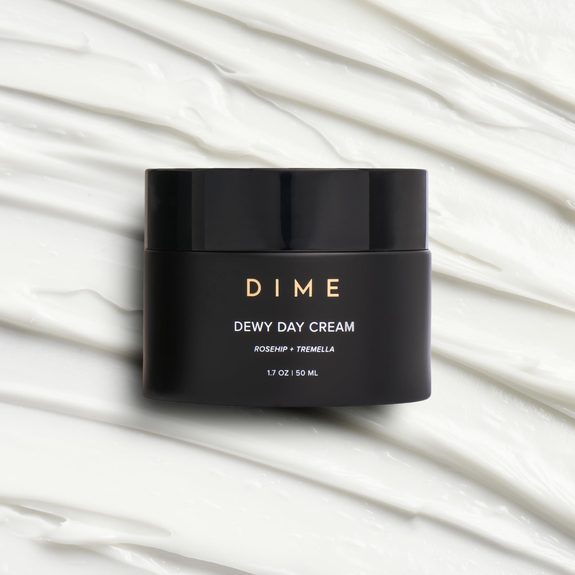 DIME Beauty Dewy Day Cream, Morning Face Moisturizer with Rosehip Oil and Snow Mushroom, 1.7 oz / 50 ml