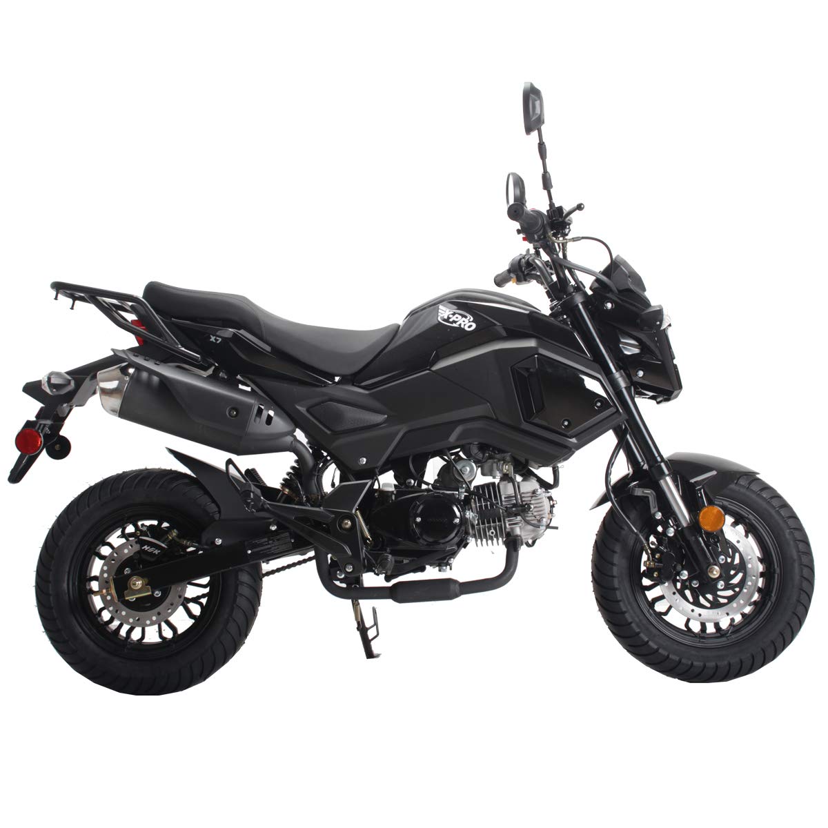 X-PRO 125cc Adult Motorcycle Gas Motorcycle Dirt Motorcycle Street Bike Motorcycle Bike,Big 12" Wheels! (Black)