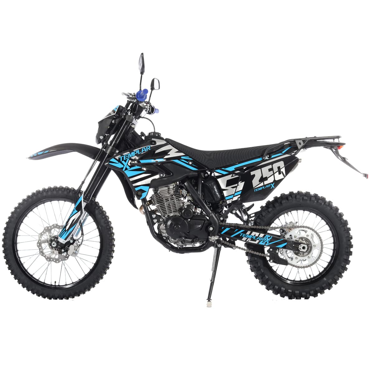 X-PRO Templar X 250cc 6 Speed Dirt Bike with Zongshen Engine Pit Bike Gas Dirt Bikes Adult Dirt Pitbike Gas Dirt Pit Bike, Big 21"/18" Wheels! (Blue)