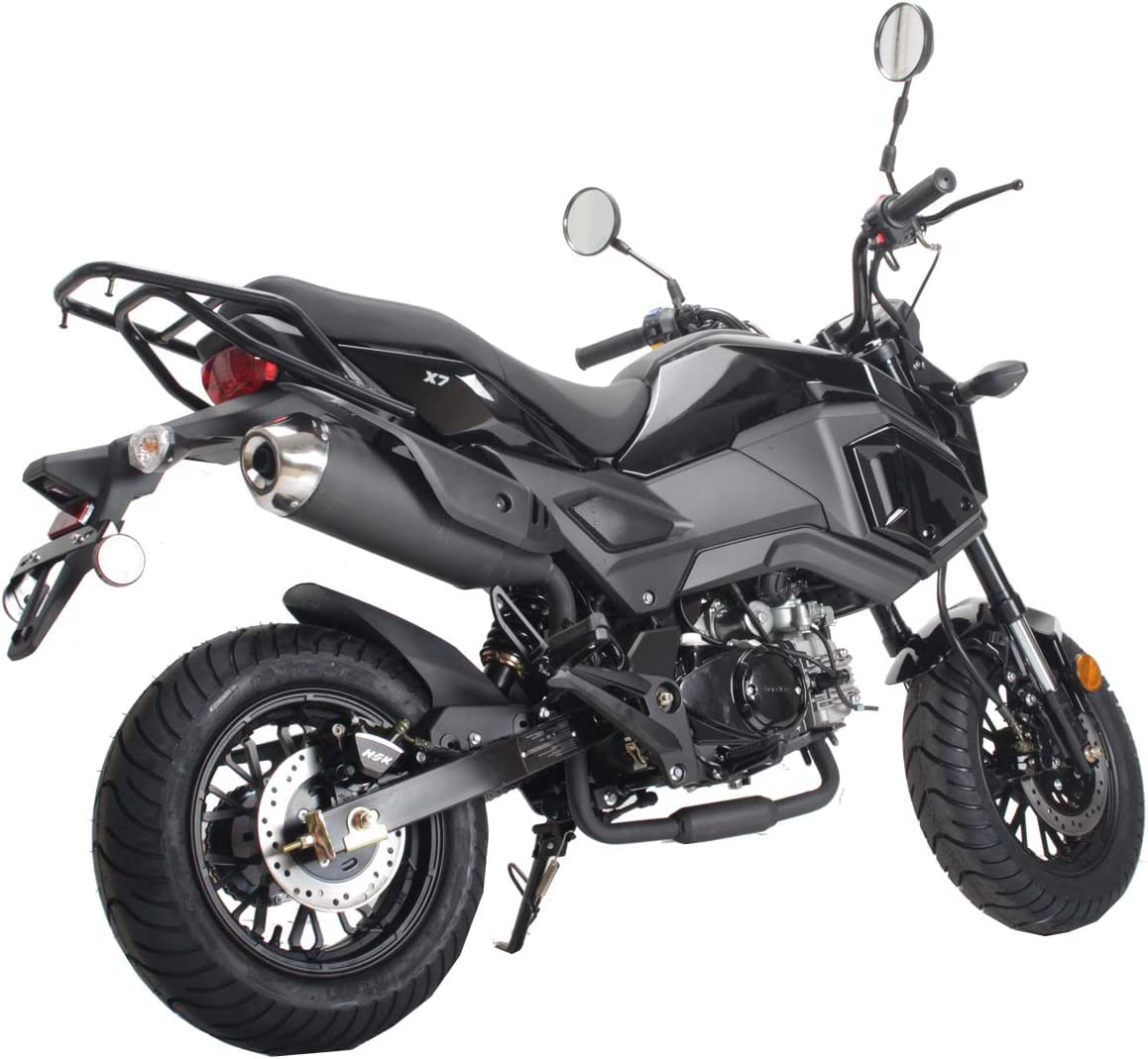 125cc Motorcycle Bike VADER 125 Dirt Bike 125cc Motorcycle Gas Bike 125cc Scooter Big Headlights (Black) (Factory Packaged)