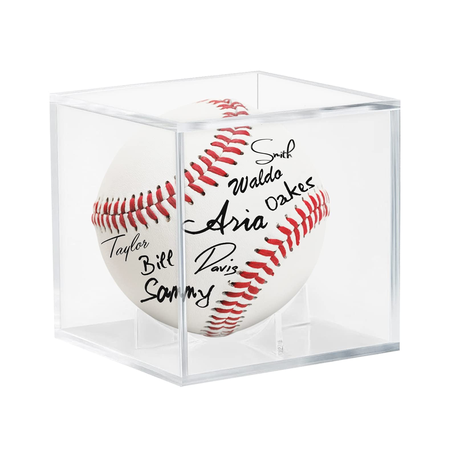 Baseball Display Case, UV Protected Acrylic Baseball Holder, Display Case for Autographed Baseball, Tennis Ball, Golf Ball, Memorabilia Display Cases (Baseball Case 1 Pack)