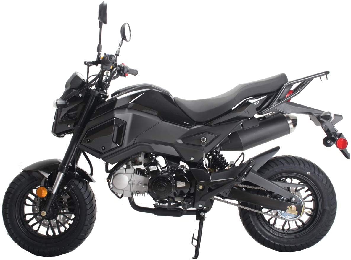 125cc Motorcycle Bike VADER 125 Dirt Bike 125cc Motorcycle Gas Bike 125cc Scooter Big Headlights (Black) (Factory Packaged)