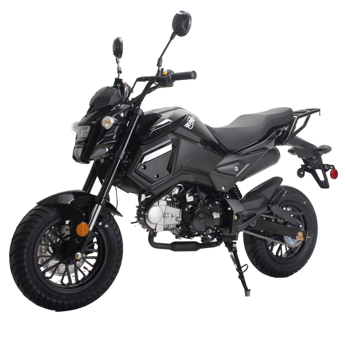 X-PRO 125cc Adult Motorcycle Gas Motorcycle Dirt Motorcycle Street Bike Motorcycle Bike,Big 12" Wheels! (Black)