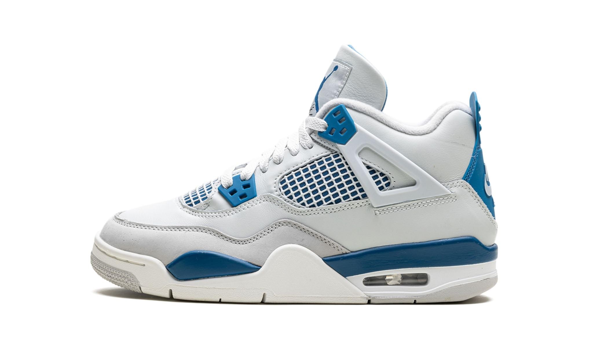 Jordan 4 “Military Blue” Grade School Size 4.5Y Off-White/Neutral Grey-Military Blue (HF4281-141)