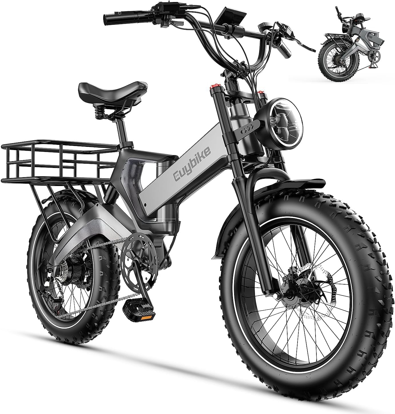 Electric Bike,Peak 2000W Folding Ebike,100 Miles Max Range,48V20A Removable Lithium-Battery,35+ MPH Top Speed Electric Motorcycle,All Terrain Fat Tire Dirt Electric Bike for Mountains,Snow,Sand,Road