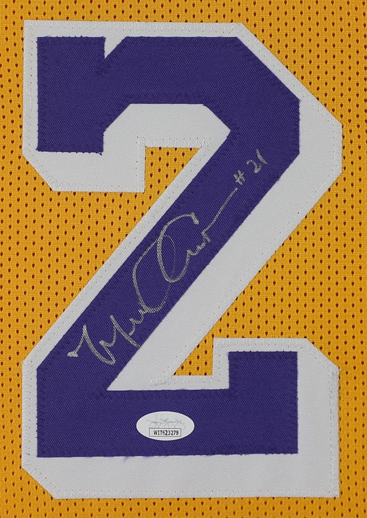 Michael Cooper Autographed Yellow Los Angeles Jersey - Beautifully Matted and Framed - Hand Signed By Cooper and Certified Authentic by JSA - Includes Certificate of Authenticity