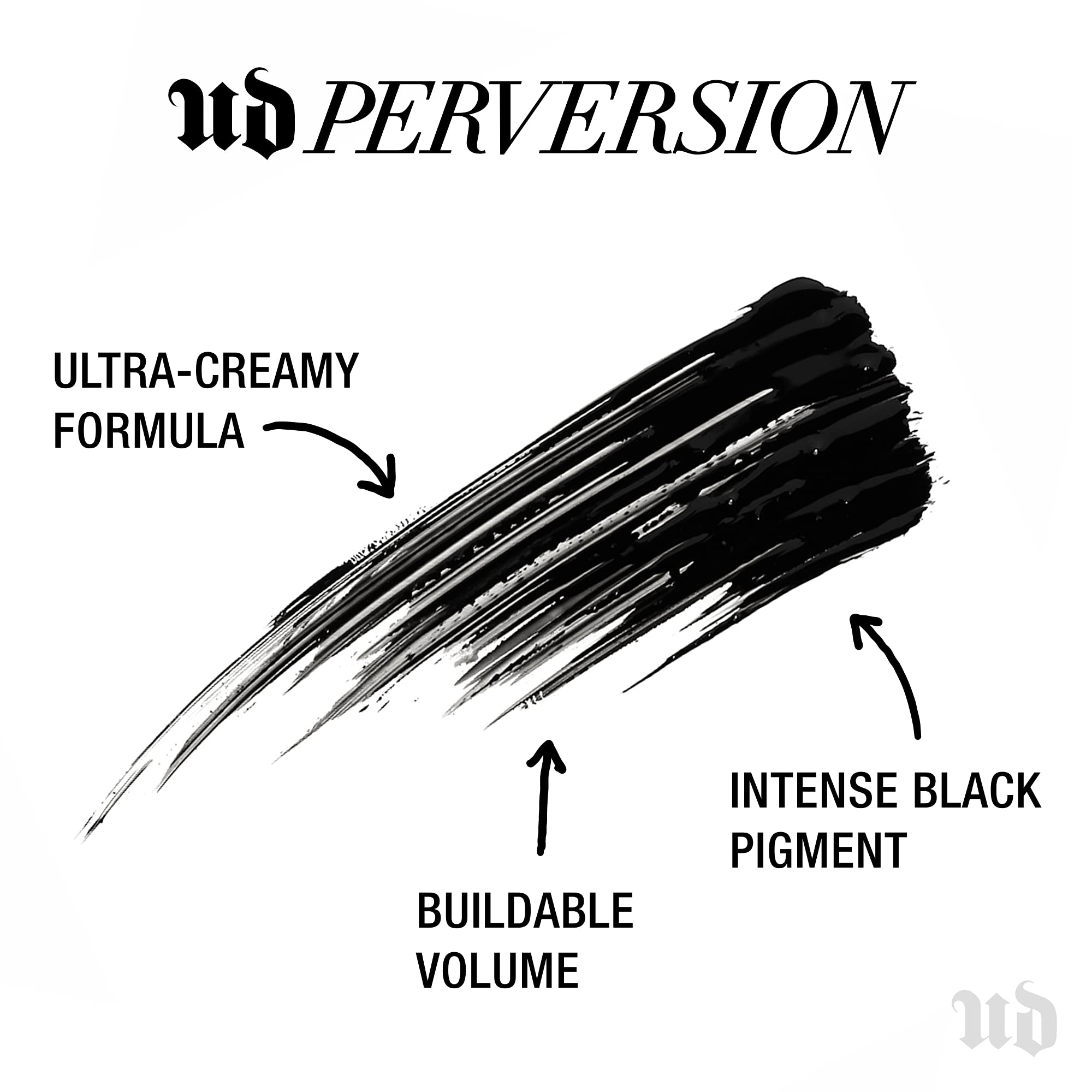 Urban Decay Perversion Volumizing Mascara (Full Size), Black Lengthening Mascara, Buildable Lash Volume & Length, Longwear, Non-waterproof, Clump-free Lash Lift, Cruelty-free - 0.34 fl oz