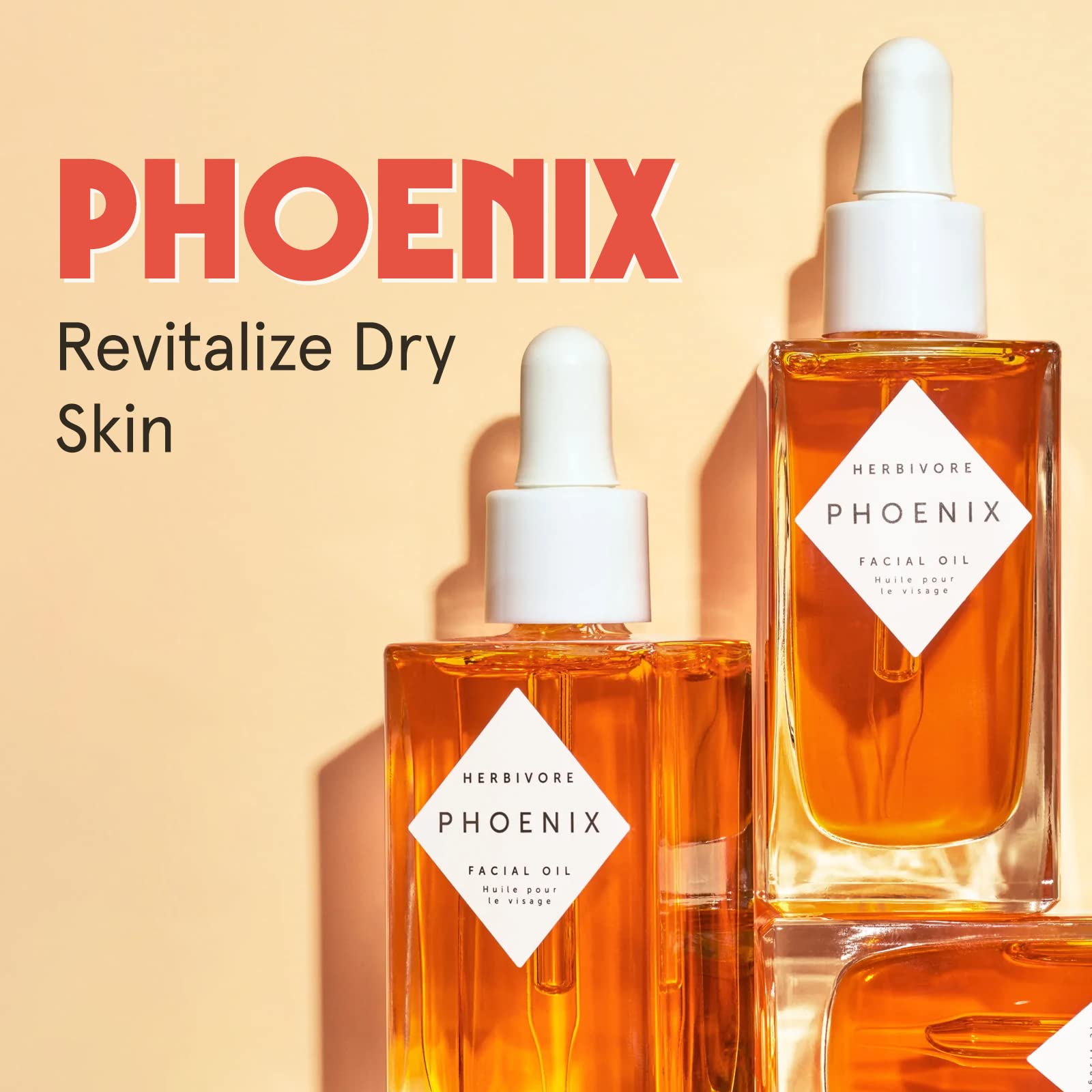 HERBIVORE Phoenix Rosehip Anti Aging Face Oil – Moisturizing Oils with CoQ10, Concentrated Antioxidants & Vitamin E, Replenish & Renew Dry Skin, Vegan, 50mL / 1.7 oz