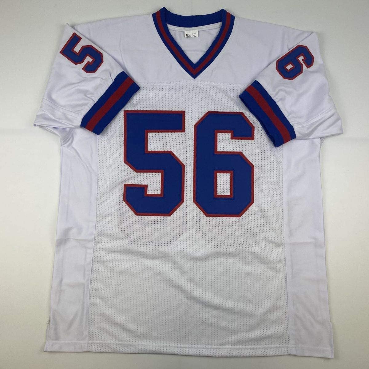 Autographed/Signed Lawrence Taylor New York White Football Jersey JSA COA