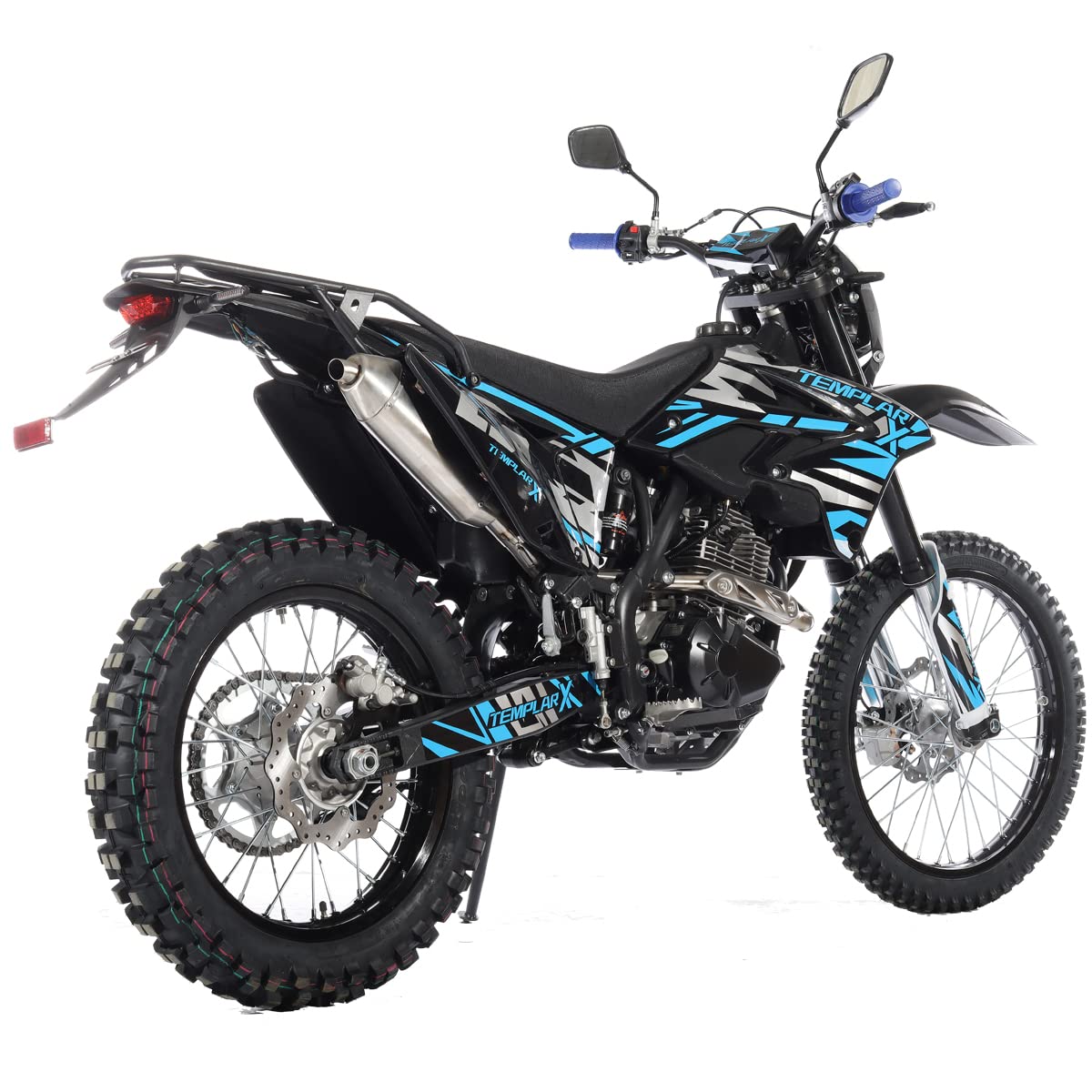 X-PRO Templar X 250cc 6 Speed Dirt Bike with Zongshen Engine Pit Bike Gas Dirt Bikes Adult Dirt Pitbike Gas Dirt Pit Bike, Big 21"/18" Wheels! (Blue)