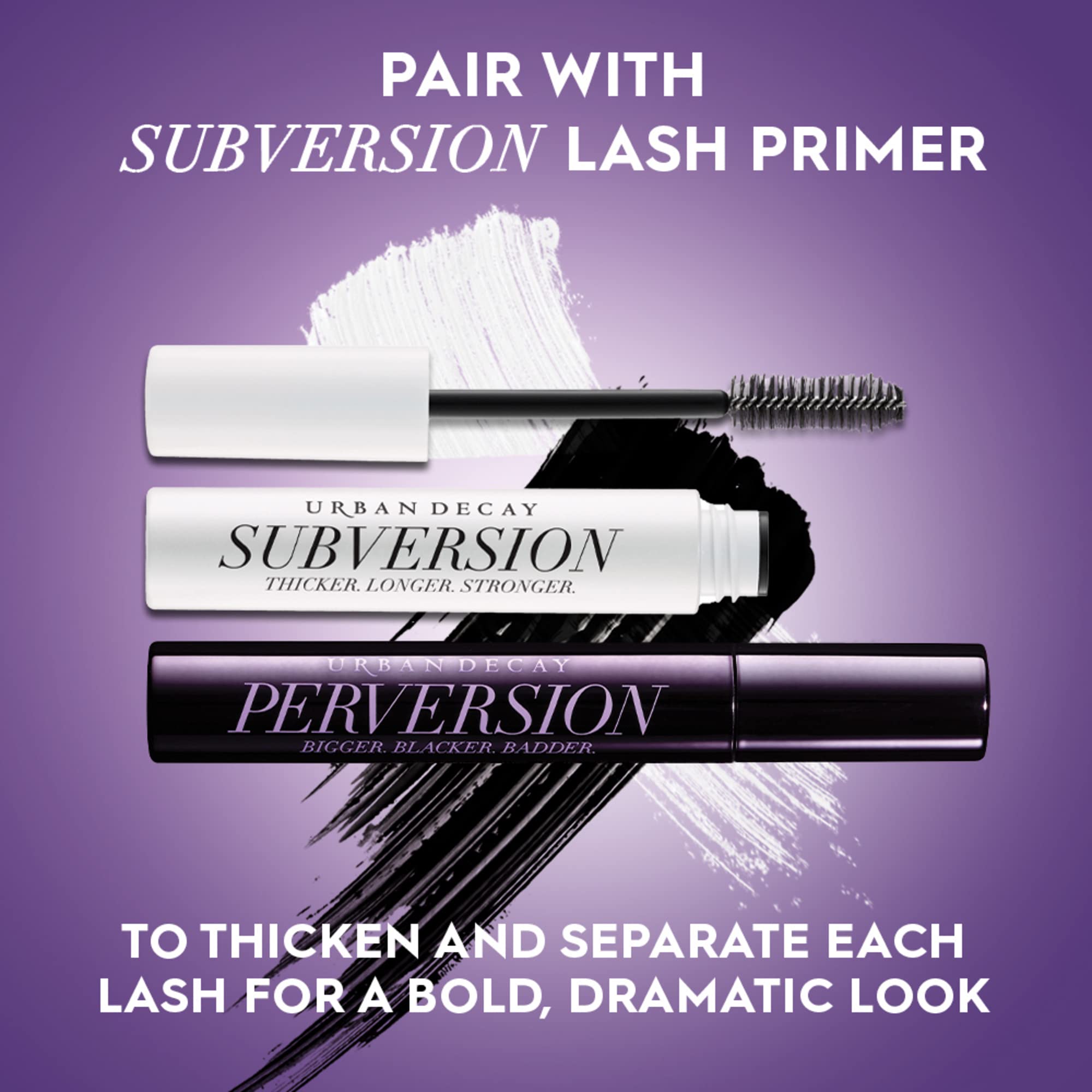 Urban Decay Perversion Volumizing Mascara (Full Size), Black Lengthening Mascara, Buildable Lash Volume & Length, Longwear, Non-waterproof, Clump-free Lash Lift, Cruelty-free - 0.34 fl oz