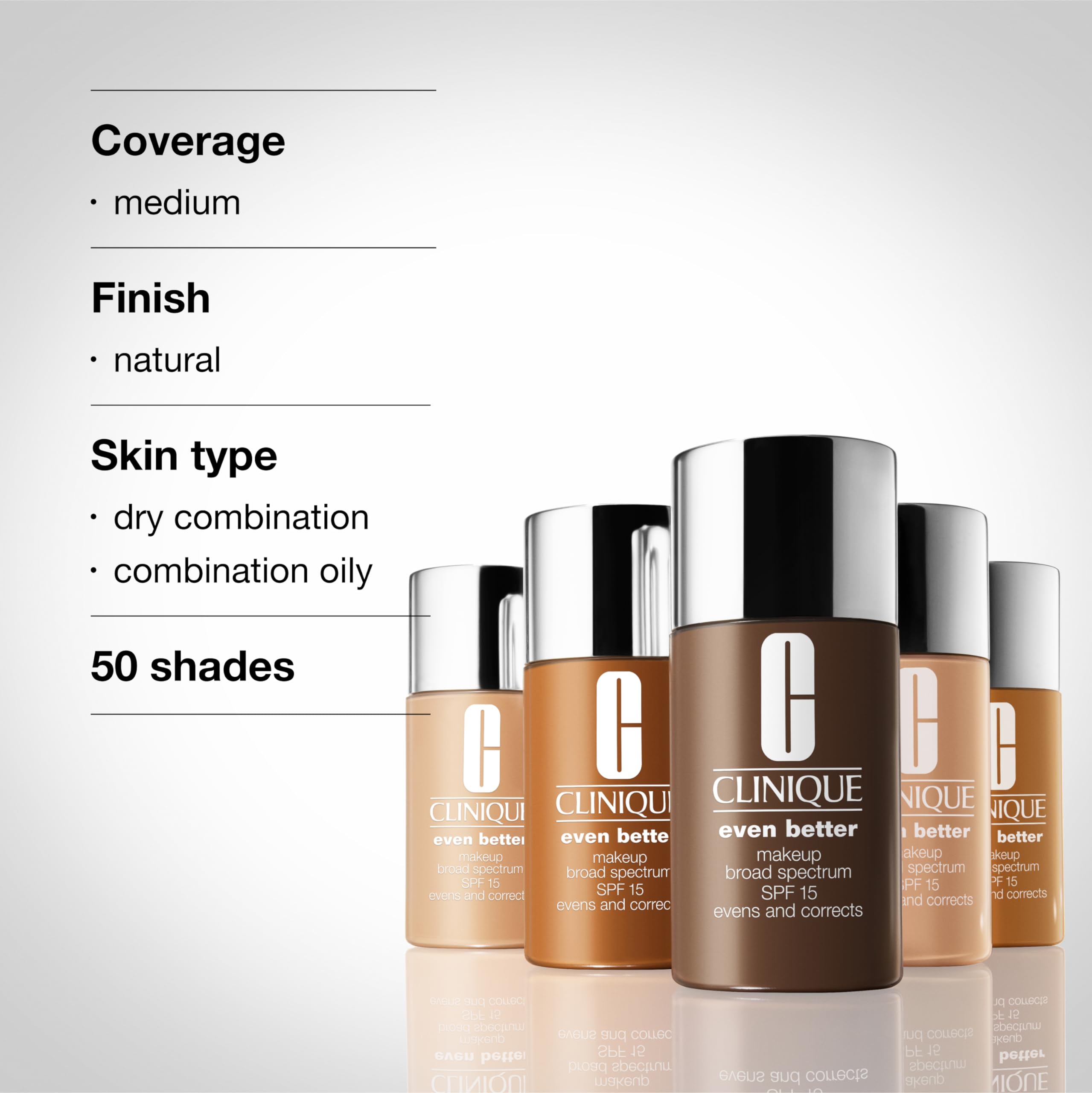 Clinique Even Better Makeup Medium Coverage Foundation Broad Spectrum SPF 15| Evens Skin Tone + Reduces Dark Circles, Neutral