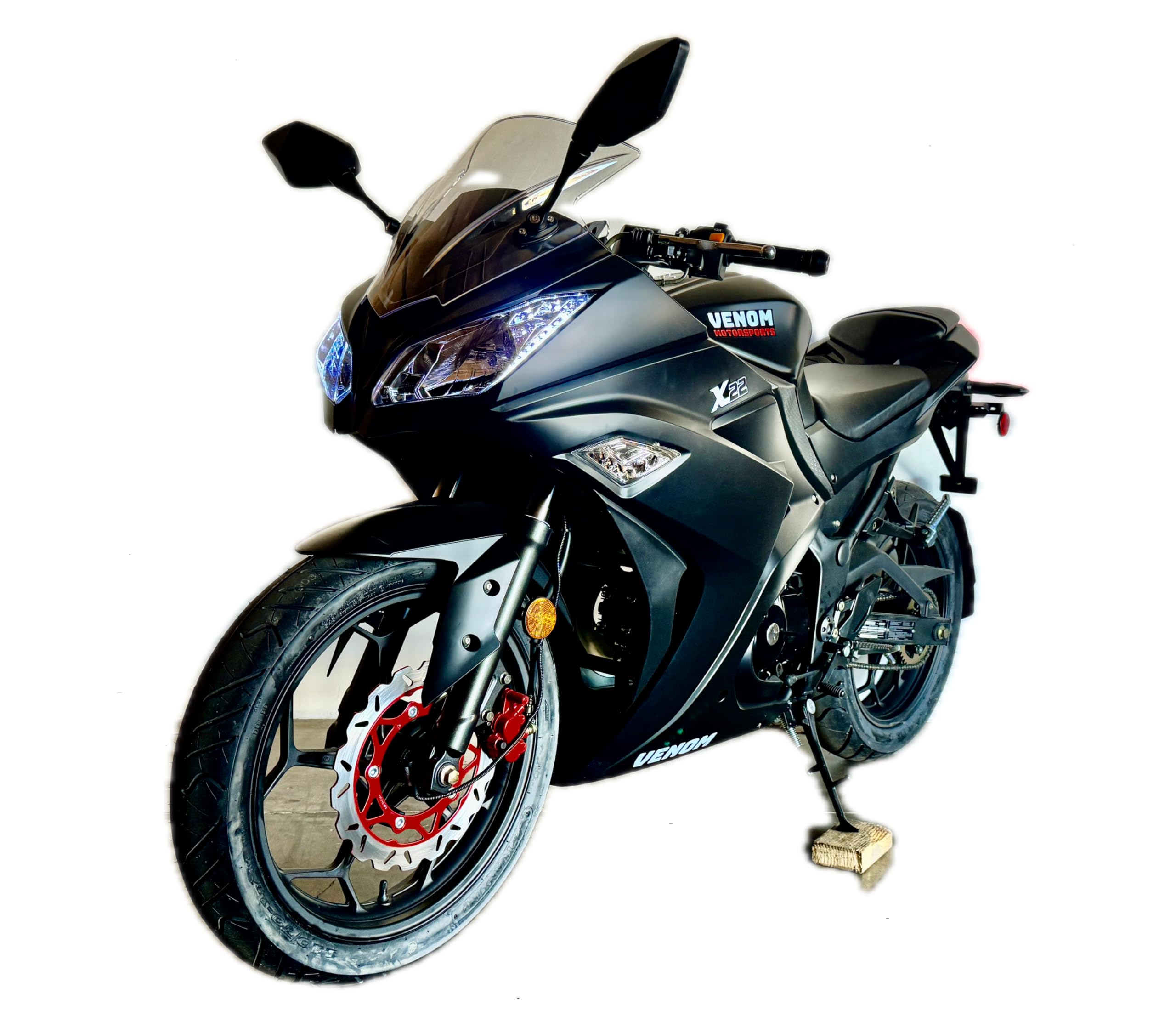 125CC Ninja Venom X22 Motorcycle 4-Speed Full-Size 17" Wheels Beginner Bike Matte Black