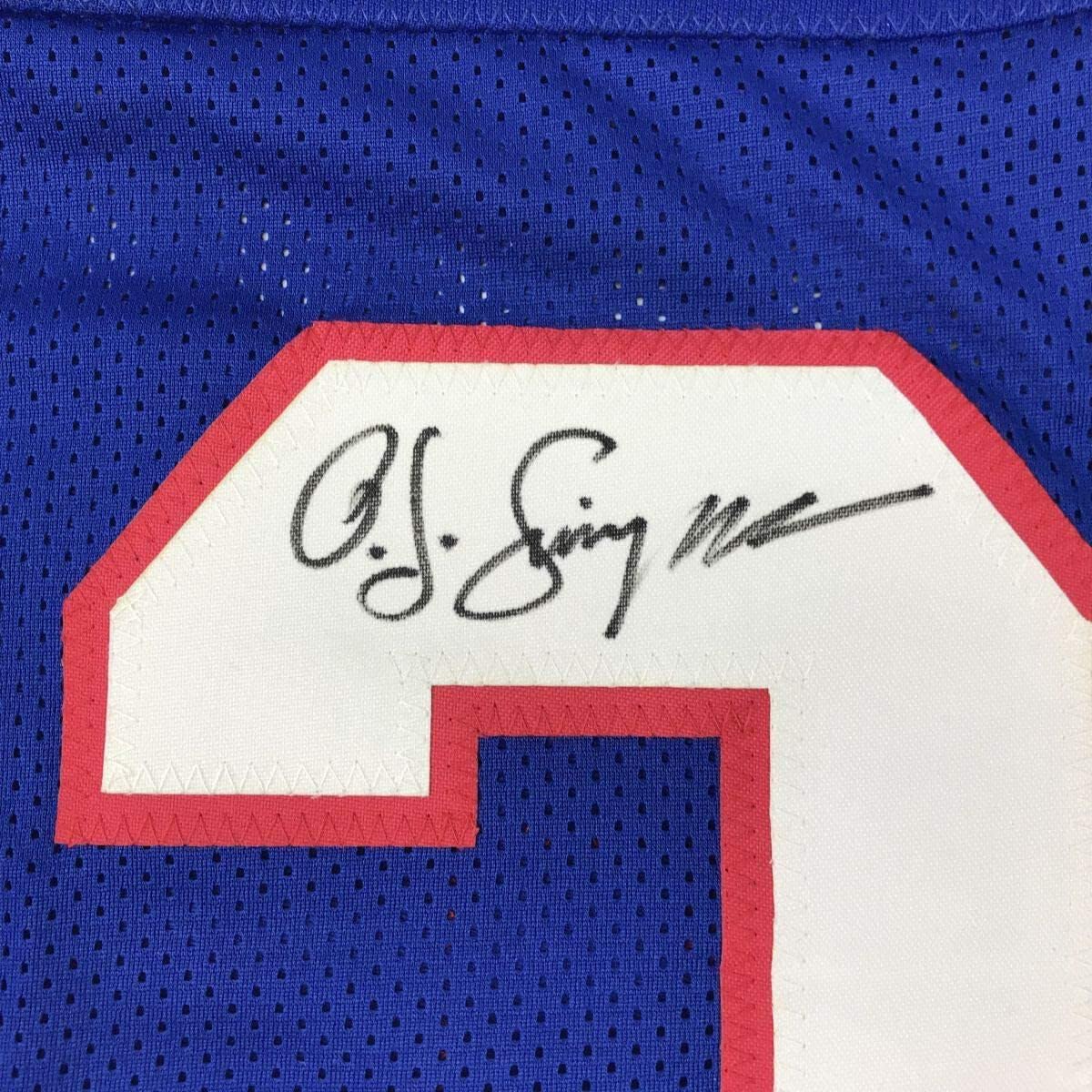 Autographed/Signed OJ O.J. Simpson Buffalo Blue Football Jersey JSA COA