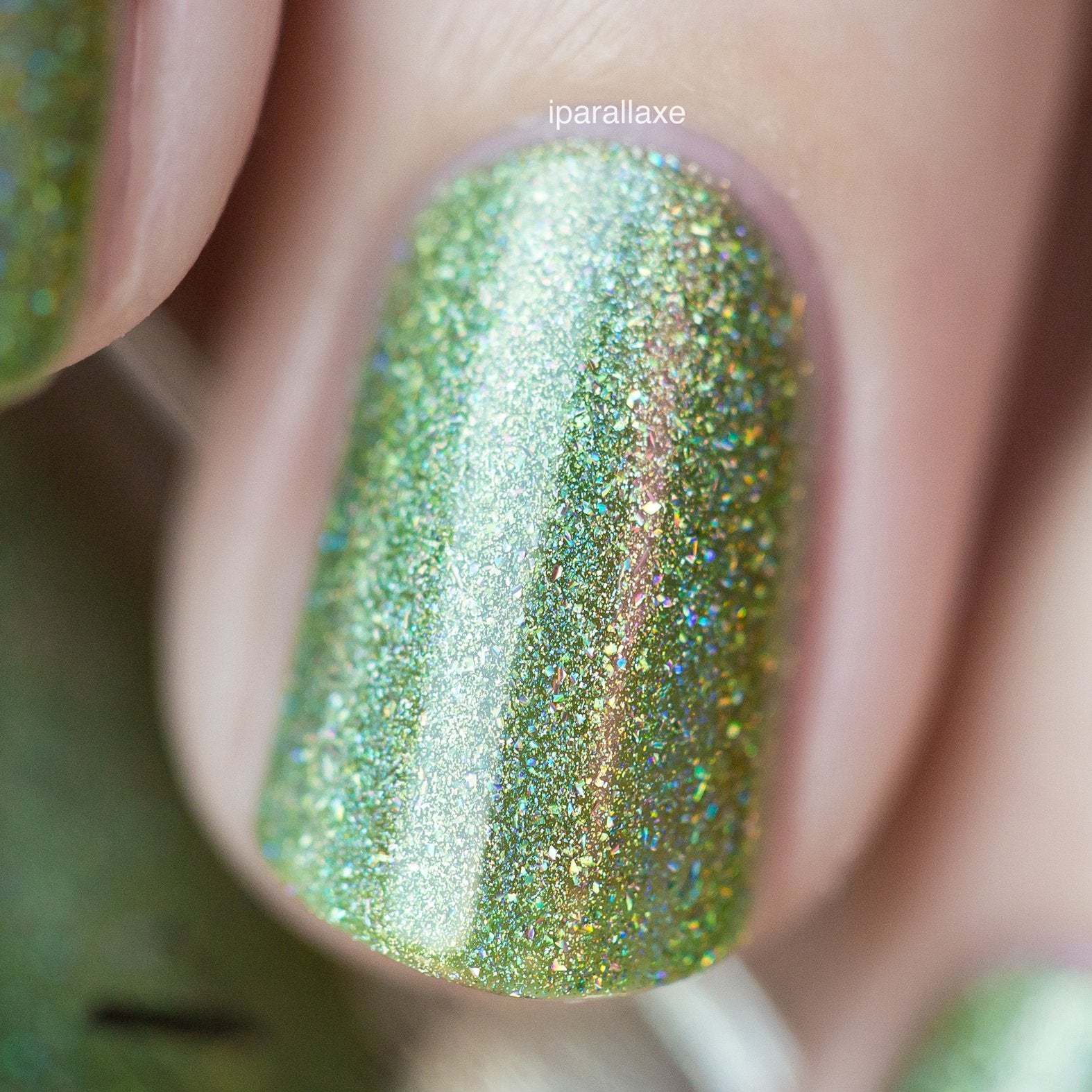 ILNP 1UP - Lime Green Holographic Nail Polish, Chip Resistant Manicure, Long Wear Nail Lacquer, Smooth & Glossy Finish, Non-Toxic, Vegan, Cruelty Free, 12ml