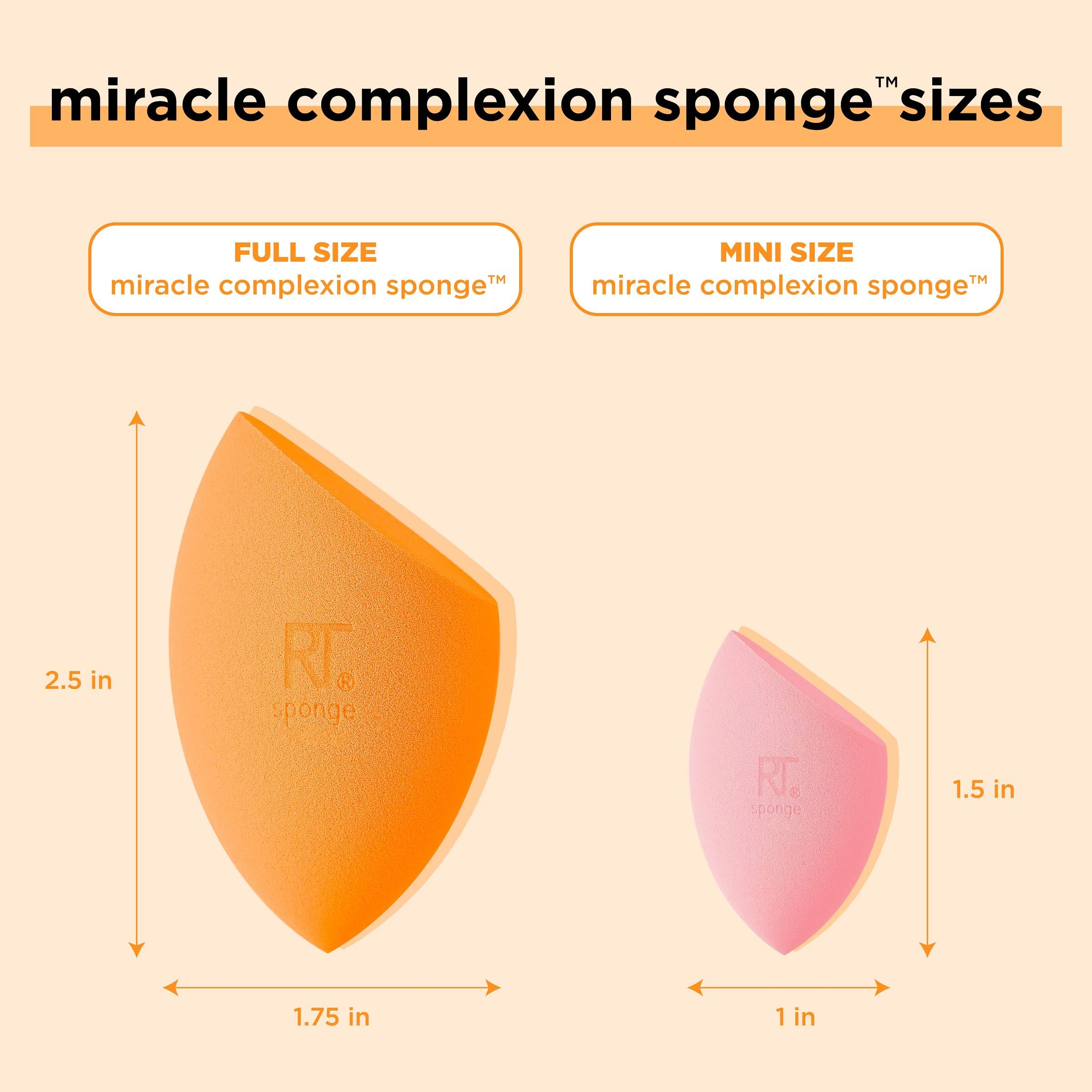 Real Techniques Mini Miracle Complexion Sponge 4 Pack, Small Makeup Blending Sponges, For Foundation & Concealer, Mini Size for Under Eyes & Touch-Ups, Travel Friendly, Natural Makeup, Latex-Free