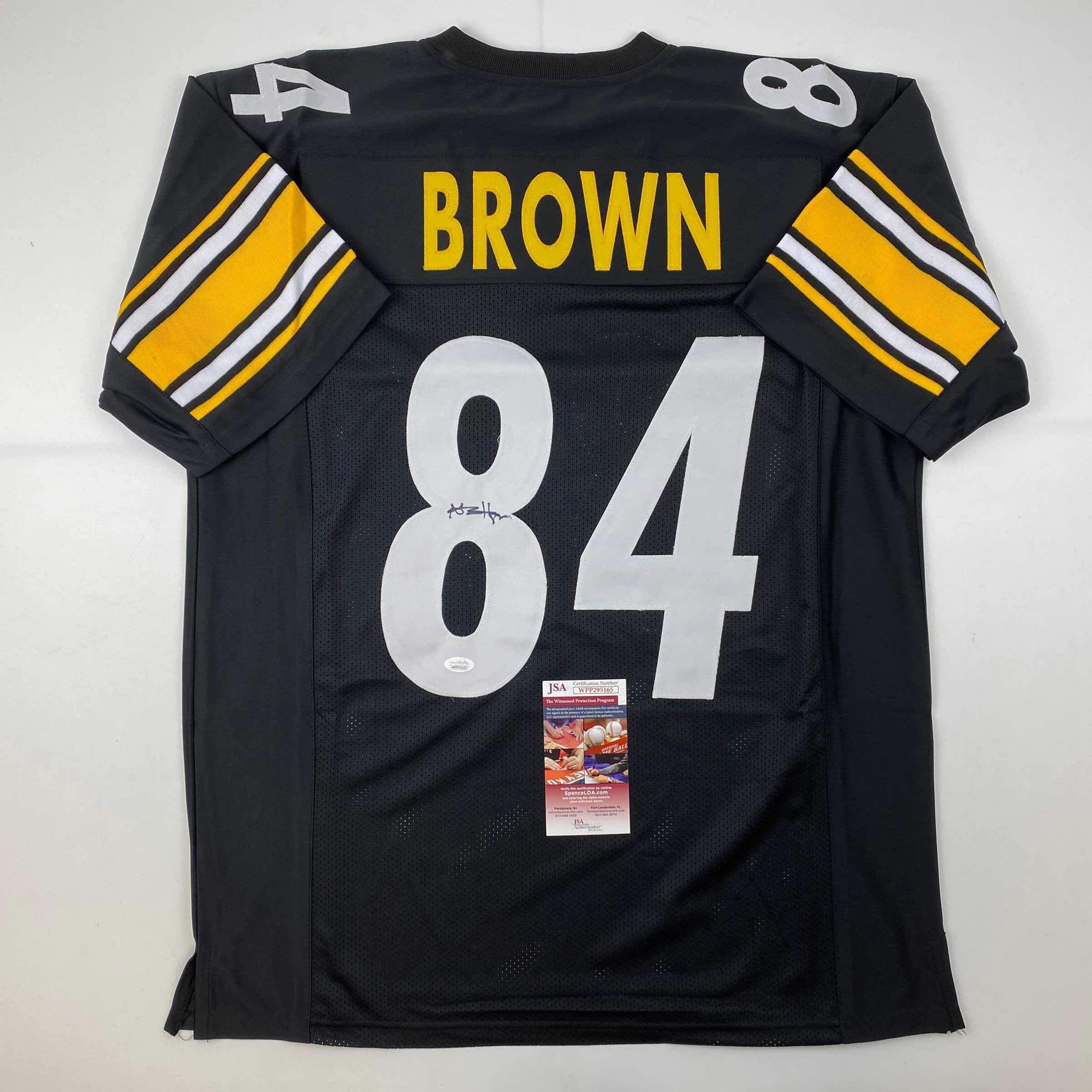 Autographed/Signed Antonio Brown Pittsburgh Black Football Jersey JSA COA