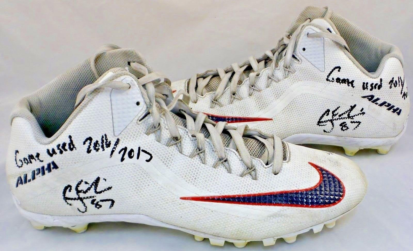 CJ Fiedorowicz Houston Texans Autographed 2016 Game Worn Cleats JSA Authentic 1 - NFL Autographed Game Used Cleats