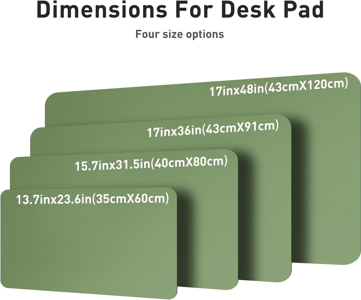 Leather Desk Pad Protector,Mouse Pad,Office Desk Mat, Non-Slip PU Leather Desk Blotter,Laptop Desk Pad,Waterproof Desk Writing Pad for Office and Home (31.5" X 15.7",Olive Green)