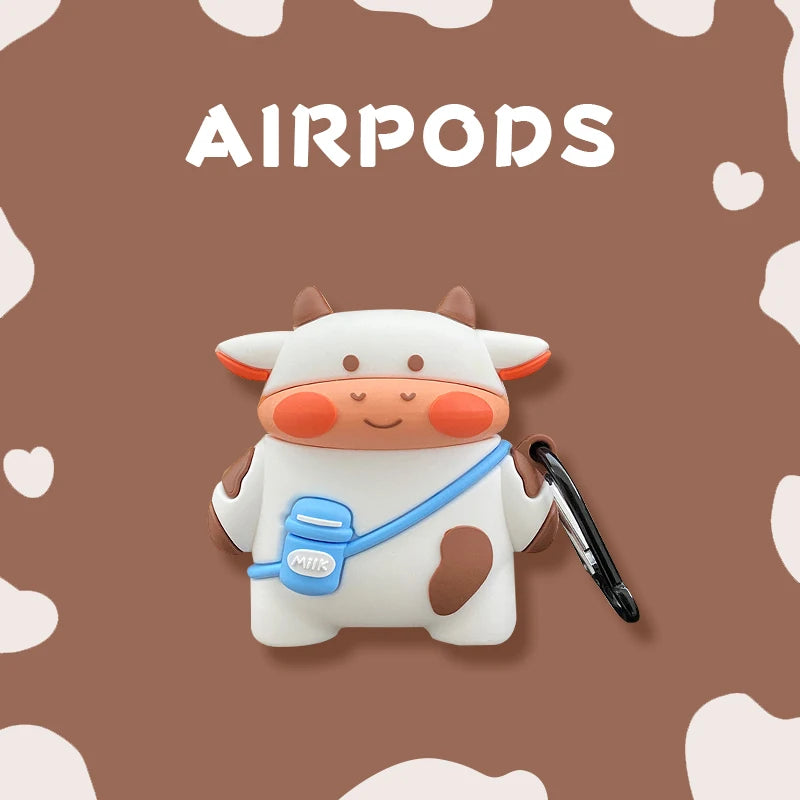 Silicone Cartoon Headphone Cover for AirPods Case 3D Earphone Case for Airpods 1 2 Pro Case for Apple Air Pods Pro Case Keychain