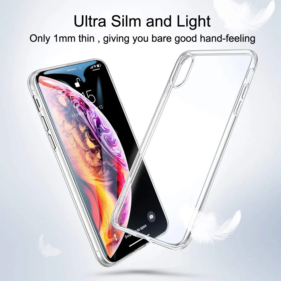 For iPhone 15 14 12 11 13 PRO MAX XSMAX XR  X XS SE 8 7 6 Plus 12/13Mini Capinhas Ultra Thin Slim Soft TPU Silicone Cover Case