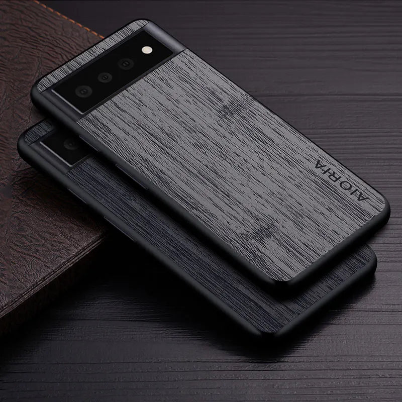 Case for Google Pixel 6 Pro 6 6A 5G funda bamboo wood pattern Leather phone cover Luxury coque for google pixel 6 pro case capa