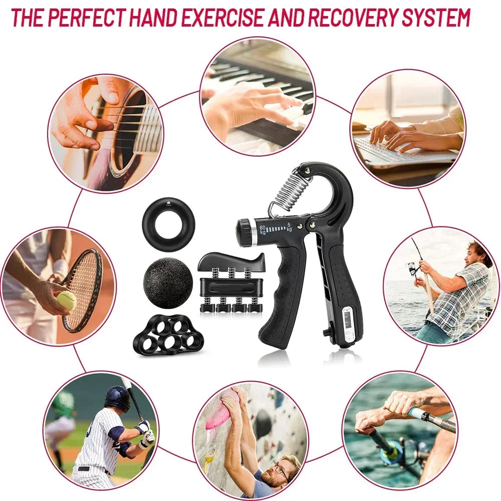 R Shaped Spring Grip 10-100Kg Hand Grip Wrist Strength Arm Muscle Finger Rehabilitation Training Exercise Fitness Gym Equipment