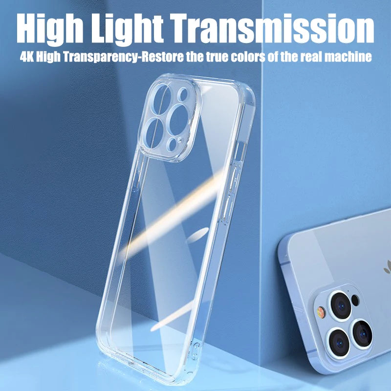 Case For iPhone 14 13 12 11 Pro XS Max XR X Soft TPU Silicone For iPhone 6 7 8 Plus Back Clear Camera Protection Phone Case