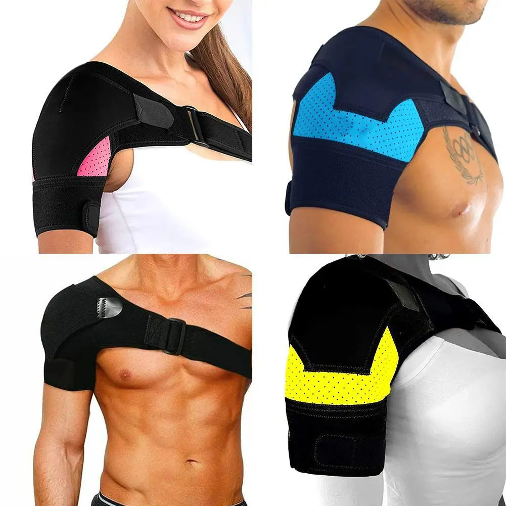 Adjustable Shoulder Brace Shoulder Support Compression Sleeve Wrap for Left Right Arm,Men Women Dislocated AC Joint,Pain Relief