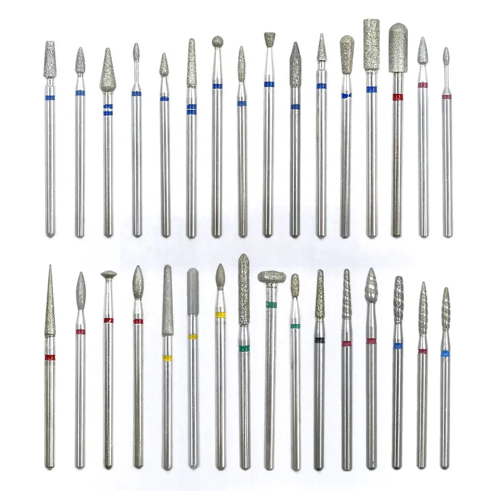 32 Types Diamond Ceramic Nail Drill Milling Cutter for Manicure Rotary Bits Cuticle Clean Accessories Nail Files Art Tools