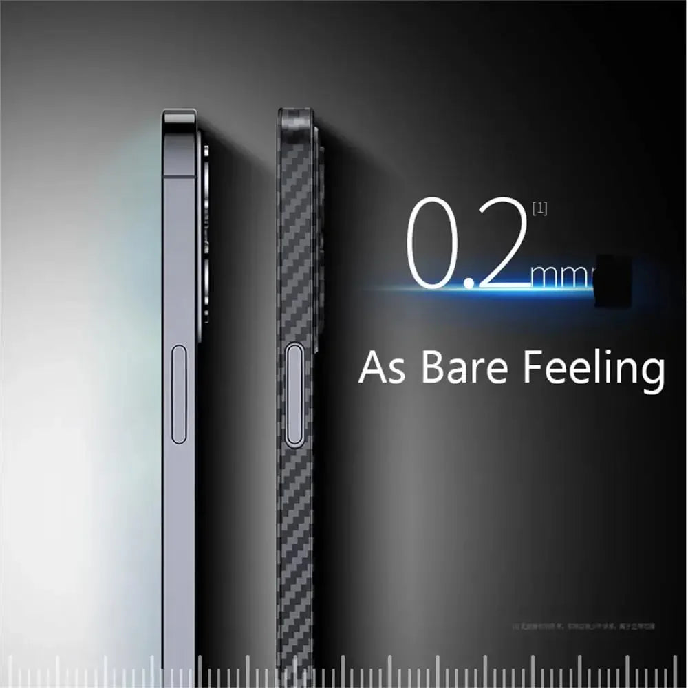 Luxury Ultra Thin Carbon Fiber Matte Case For iPhone 15 14 13 12 Mini 11 Pro Max 15pro XS XR X 6 7 8 Plus SE 0.2MM PP Back Cover