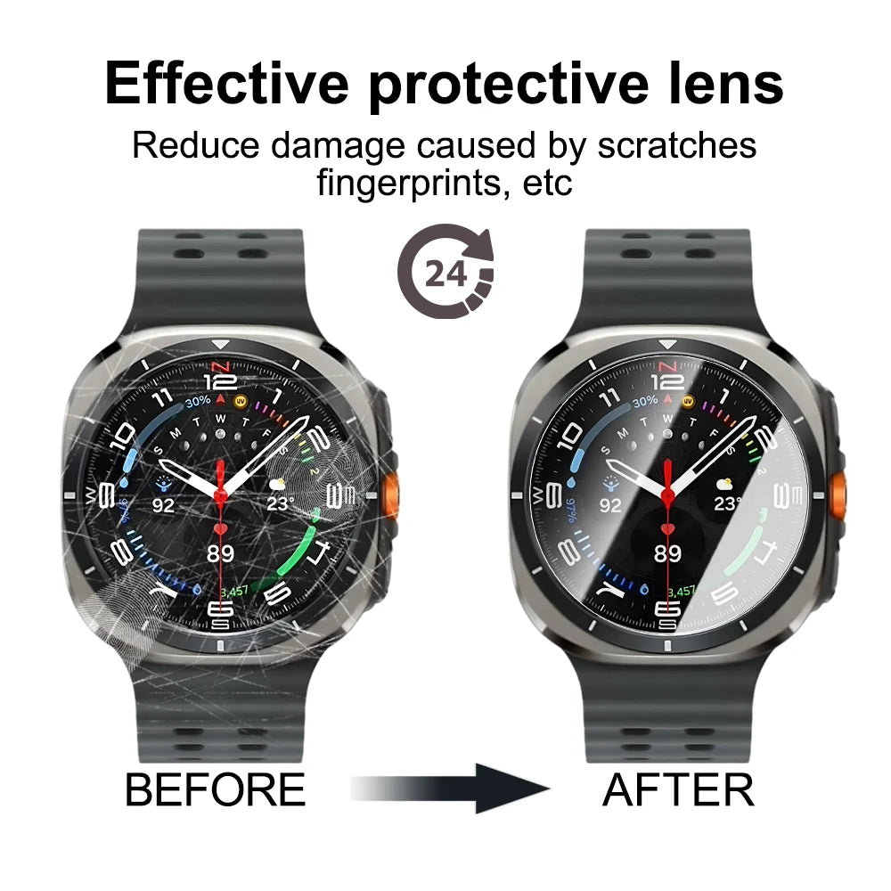 Clear Tempered Glass for Samsung Galaxy Watch 7 6 5 4 3 Pro 40mm 44mm HD Screen Protector for Samsung Watch 4 Classic 42mm 46mm