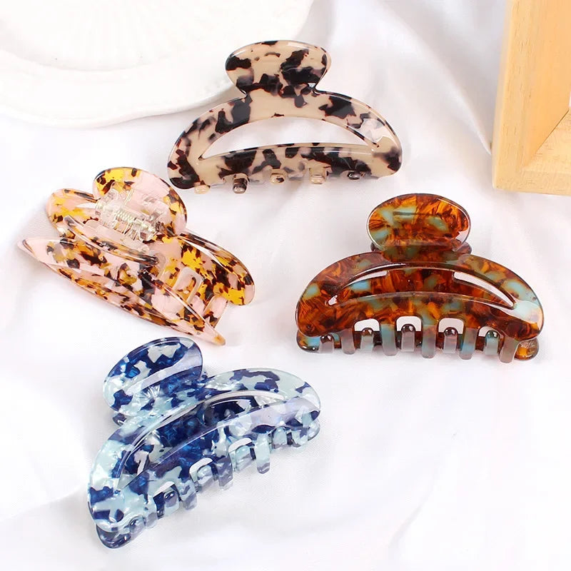 13 Colors Acetate Hollow Geometric Crab Claw Fashion Korean Women's Hair Clips Girls Barrettes Hairpin Headwear