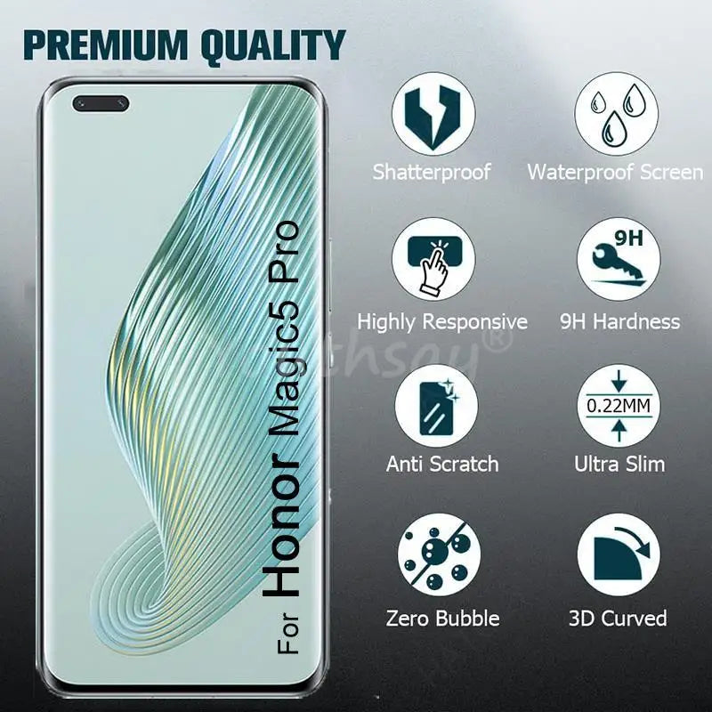 For Honor Magic5 Pro Glass 3D Curved Screen Lens Protector Film Honor Magic 5 Pro Tempered Glass Magic5 Pro 6 Lite 4 Ultimate