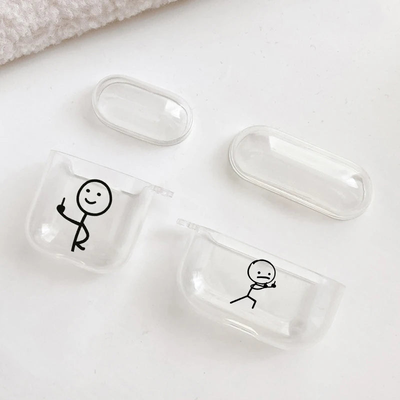 Funny Man Case for Airpods Pro 2 Cute Creative Cartoon Protector Cover Box Airpods 1 2 3 Pro Air Pod Cover Funda