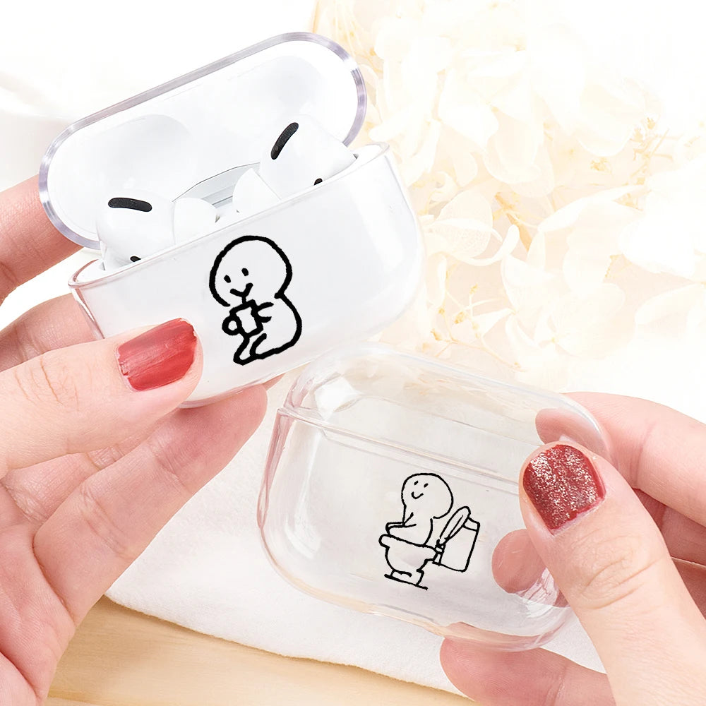 Funny Man Case for Airpods Pro 2 Cute Creative Cartoon Protector Cover Box Airpods 1 2 3 Pro Air Pod Cover Funda