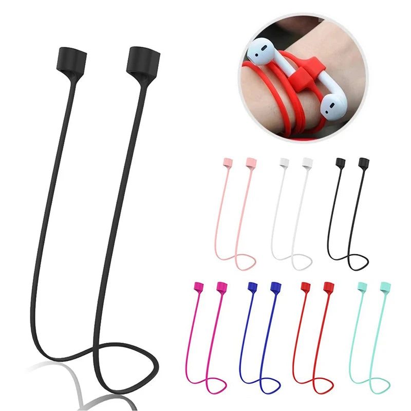 Silicone Anti-Lost Earphone Rope Holder Cable For Airpods 1 2 3 Gen Wireless Headphone Neck Strap Cord String For Air Pods Pro