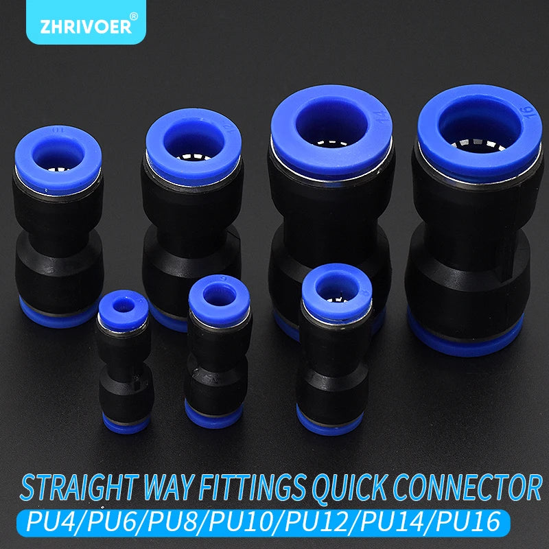 1Pcs Hose Straight Push in Fitting Pneumatic Push to Connect Air Quick Fittings Pipe joint PU PG 4 6 8 10 12 14 MM