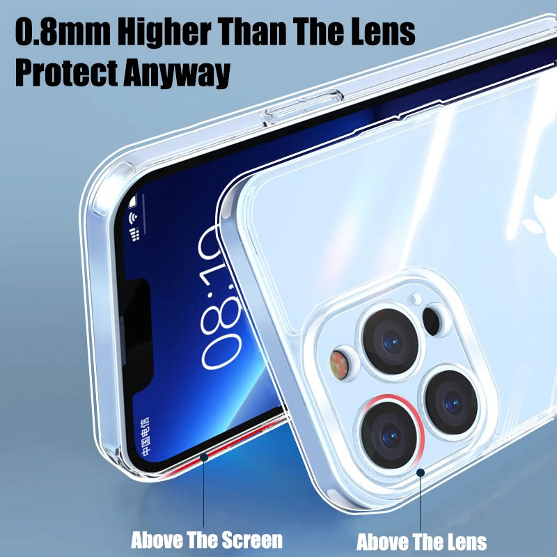 Case For iPhone 14 13 12 11 Pro XS Max XR X Soft TPU Silicone For iPhone 6 7 8 Plus Back Clear Camera Protection Phone Case