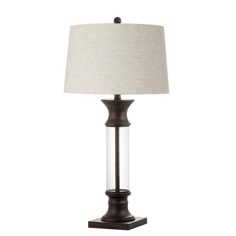 Hunter 32 In. Metal/Glass Table Lamp, Bronze (Set of 2)