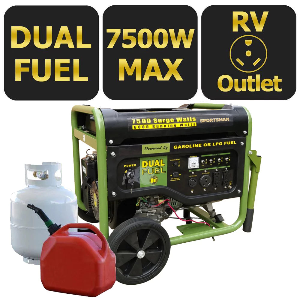 7500 Watts Dual Fuel Portable Generator