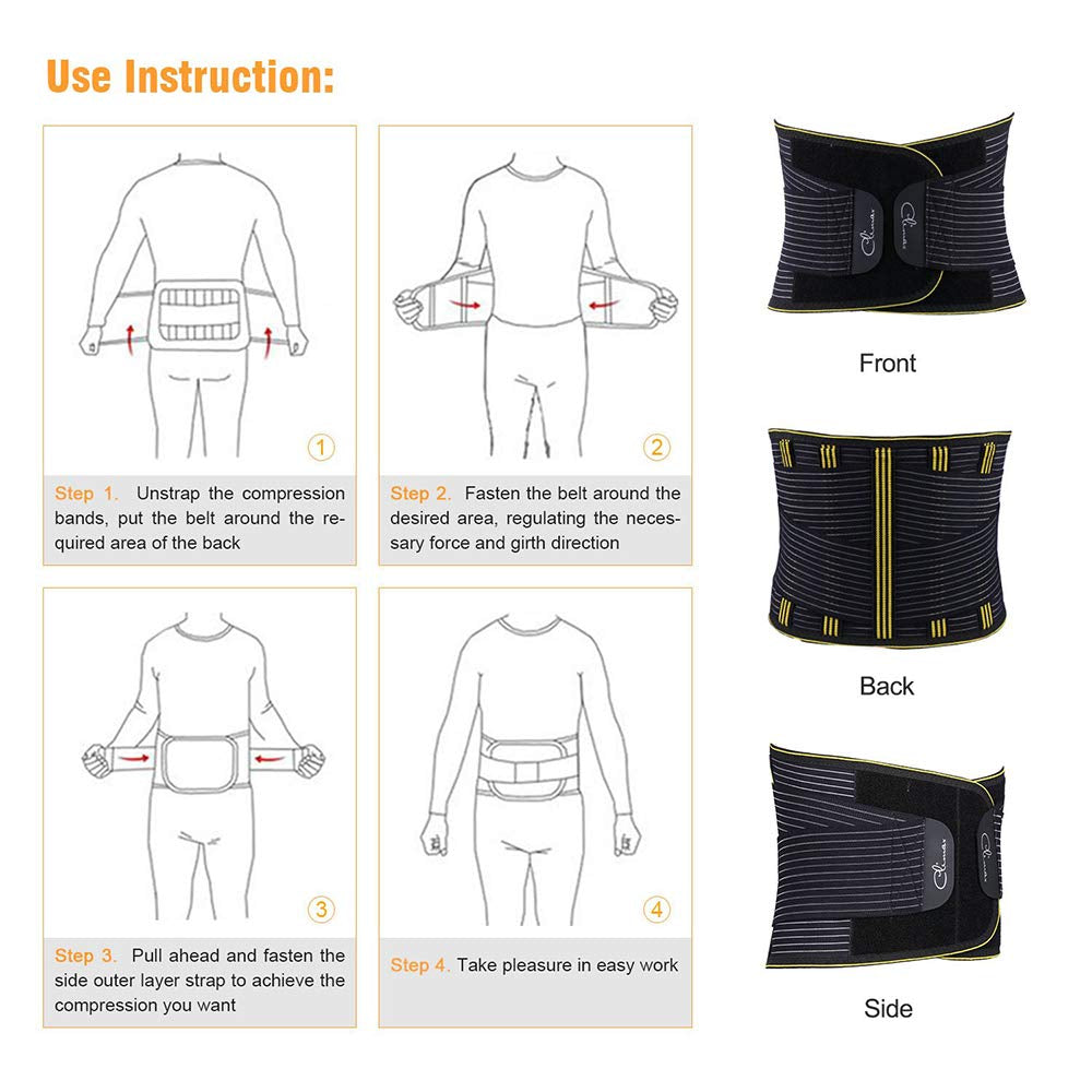 Women Postpartum Back Brace Lumbar Support Belt - Lower Back Pain Relief Belly Wrap for Abdominal Support, Torso Waist Belt Weight Lifting, Back Pain Brace for Women & Men and Low Back Brace (XL)