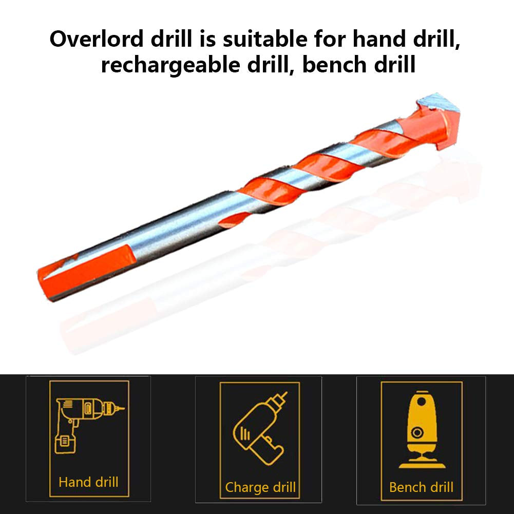 Triangular-Overlord Handle Multifunctional Drill Bits Ultimate Punching Drill Bits for Tile,Concrete,Brick,Glass,Plastic and Wood