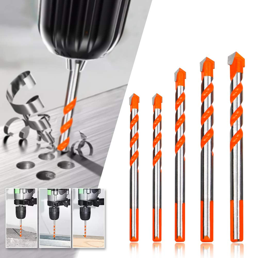 Triangular-Overlord Handle Multifunctional Drill Bits Ultimate Punching Drill Bits for Tile,Concrete,Brick,Glass,Plastic and Wood