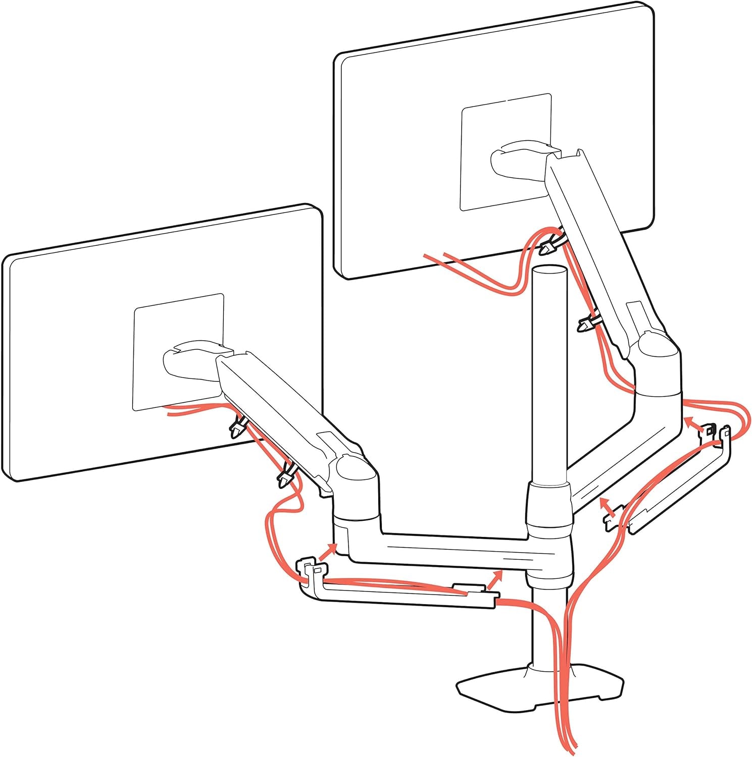 – LX Vertical Stacking Dual Monitor Arm, VESA Desk Mount – for 2 Monitors up to 40 Inches, 7 to 22 Lbs Each – Tall Pole, Polished Aluminum