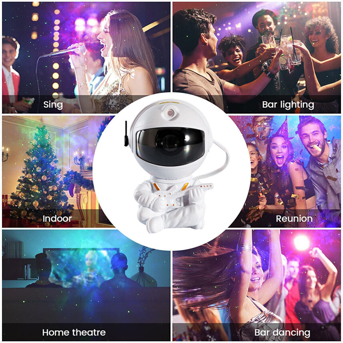 Astronaut Projector Galaxy Starry Sky Night Light Ocean Star LED Lamp Remote Y